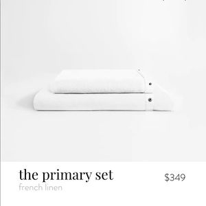 Primary Goods Duvet and Flat Sheet Set in White French Linen, Full Queen. BNWT!